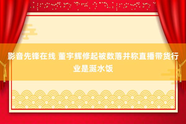 影音先锋在线 董宇辉修起被数落并称直播带货行业是涎水饭
