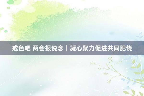 戒色吧 两会报说念｜凝心聚力促进共同肥饶