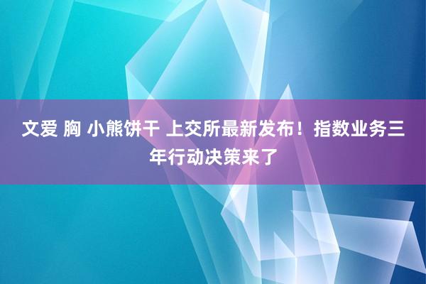文爱 胸 小熊饼干 上交所最新发布！指数业务三年行动决策来了